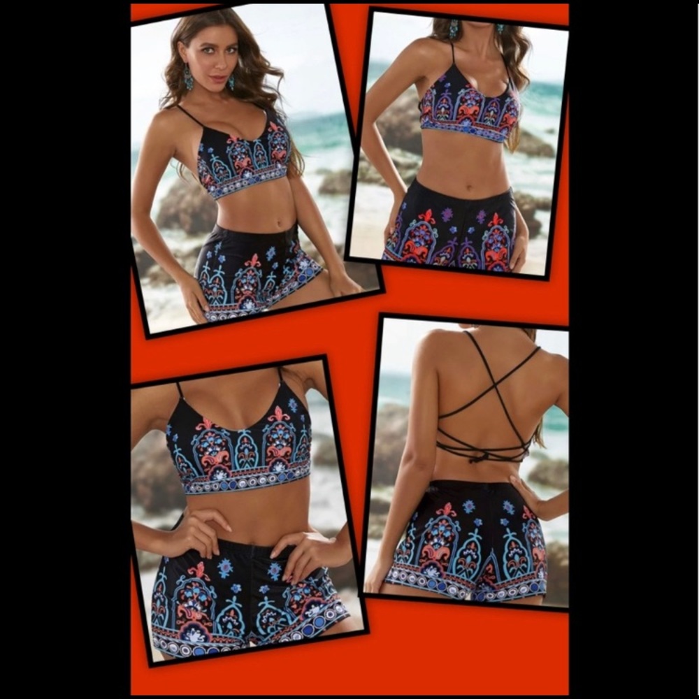 L’ATISTE HIGH RISE BACKLESS TWO PIECE SWIMSUIT M